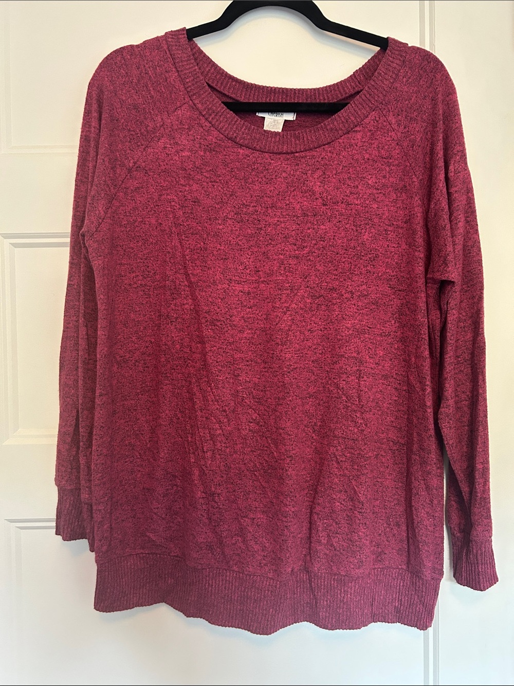 Cherish Marled Rose Crewneck Sweatshirt